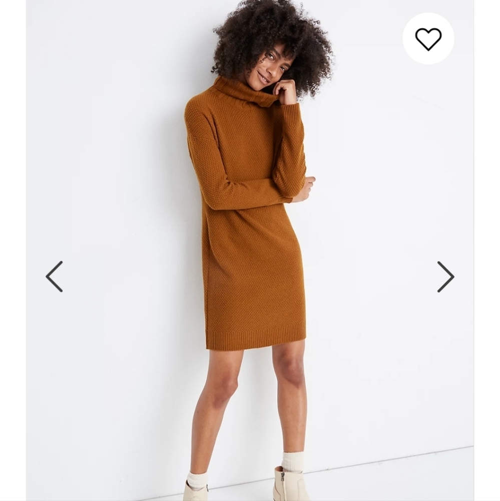 Madewell Foldover Turtleneck Sweater Dress Wool Blend Sz Small